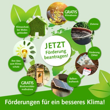 Plakat Klimabudget-Förderung